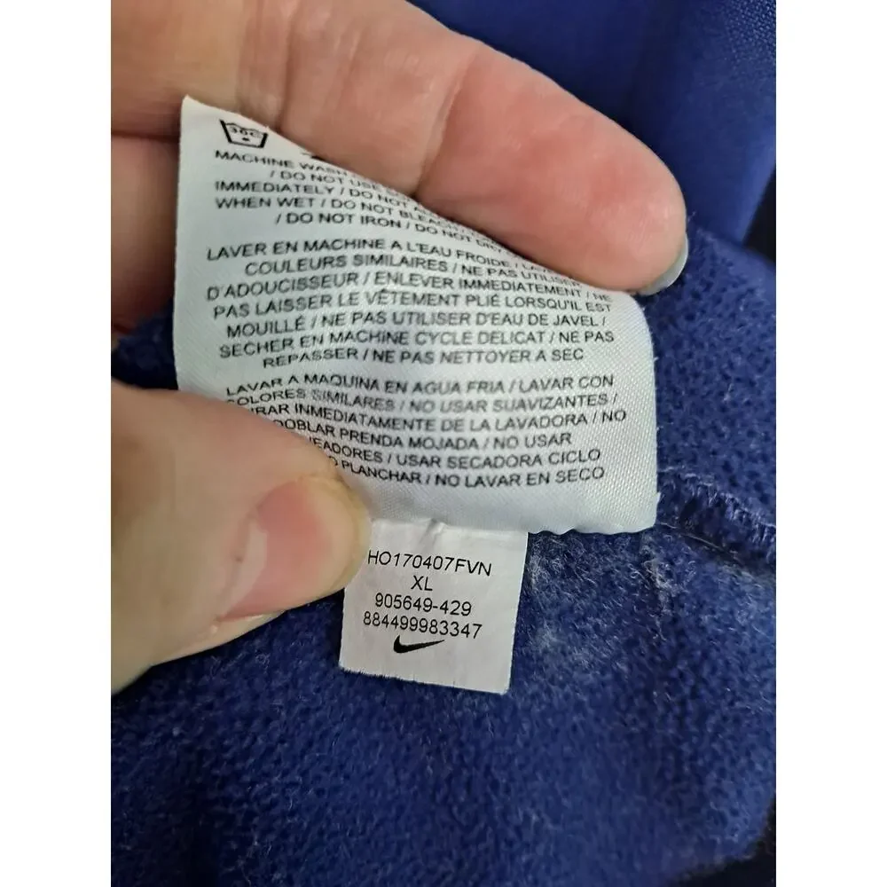 Nike Dry-Fit Blue Hoodie Sweatshirt with White‎ Camo Swoosh Size XL